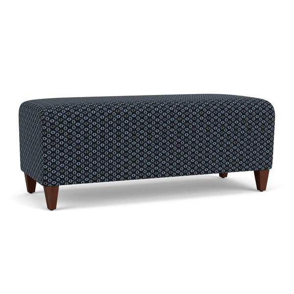 Lesro Siena Lounge Reception Loveseat Bench, Walnut, RS Night Sky Upholstery SN6001 - main